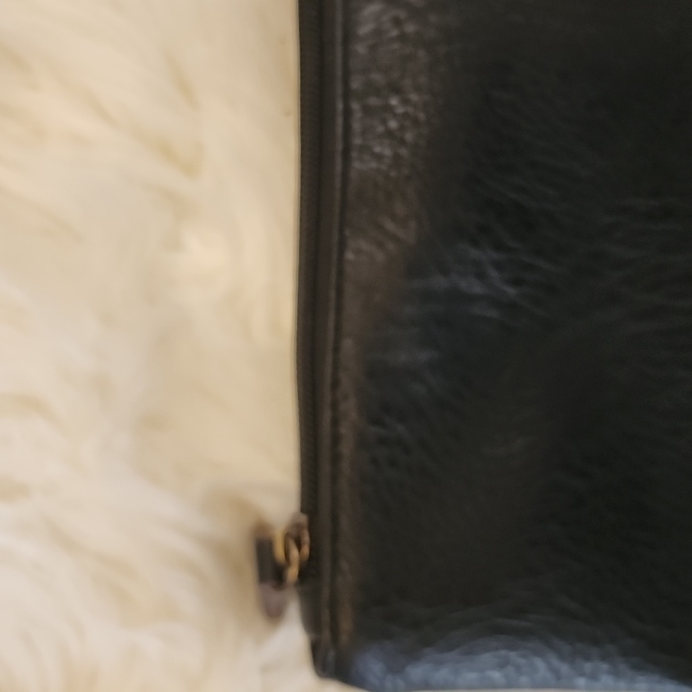 Free People Black Leather Hand Bag 15" x 12" - Picture 5 of 12